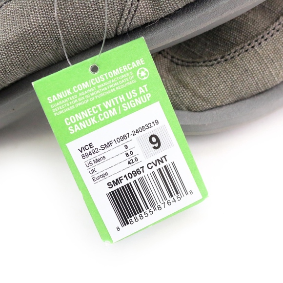 Sanuk Sidewalk Surfers Vice Charcoal Vintage Shoe - Picture 6 of 6